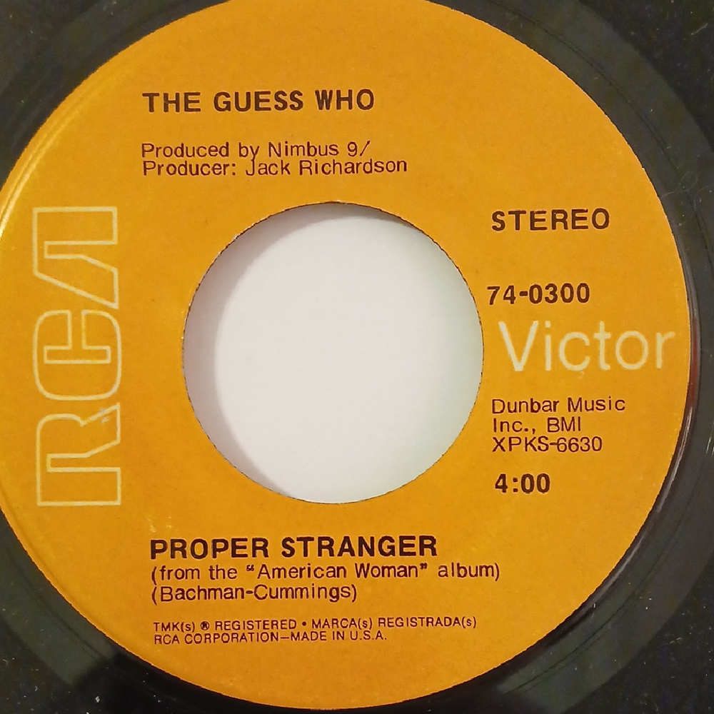 The Guess Who – No Time / Proper Stranger 1969 45RPM
